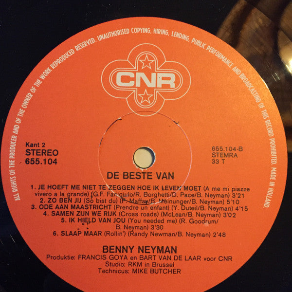 Benny Neyman - De Beste Van... Benny Neyman (LP Tweedehands) - Discords.nl