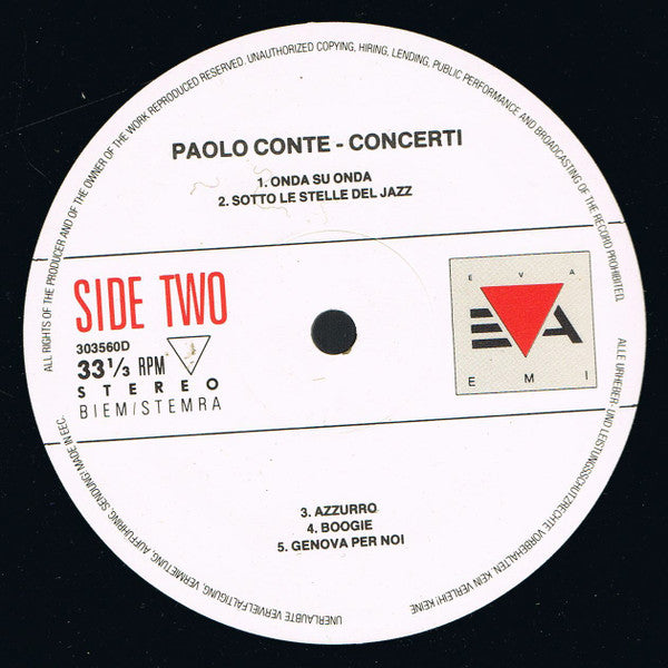 Paolo Conte - Concerti (LP Tweedehands) - Discords.nl