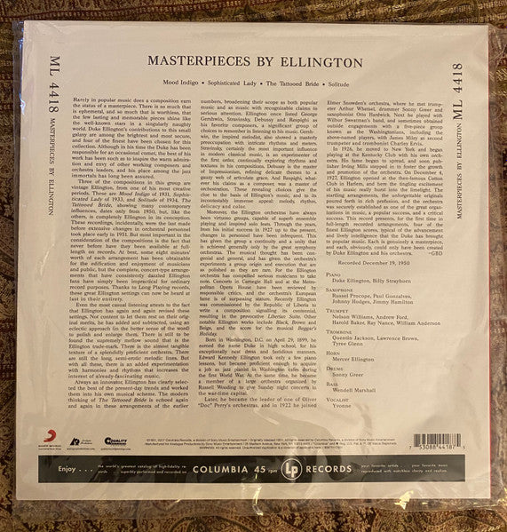 Duke Ellington And His Orchestra - Masterpieces By Ellington (LP)