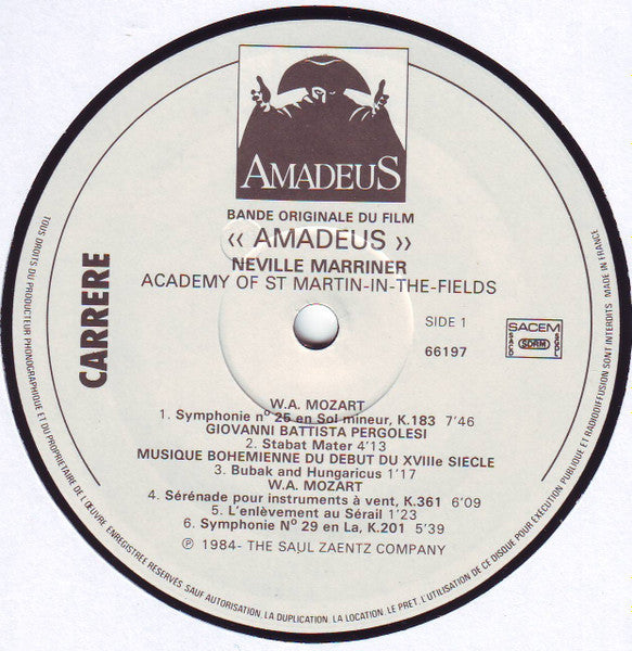 Sir Neville Marriner, Academy Of St. Martin-in-the-Fields, The - Amadeus (Bande Originale Du Film) (LP Tweedehands)