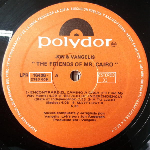 Jon & Vangelis - The Friends Of Mr. Cairo (LP Tweedehands)