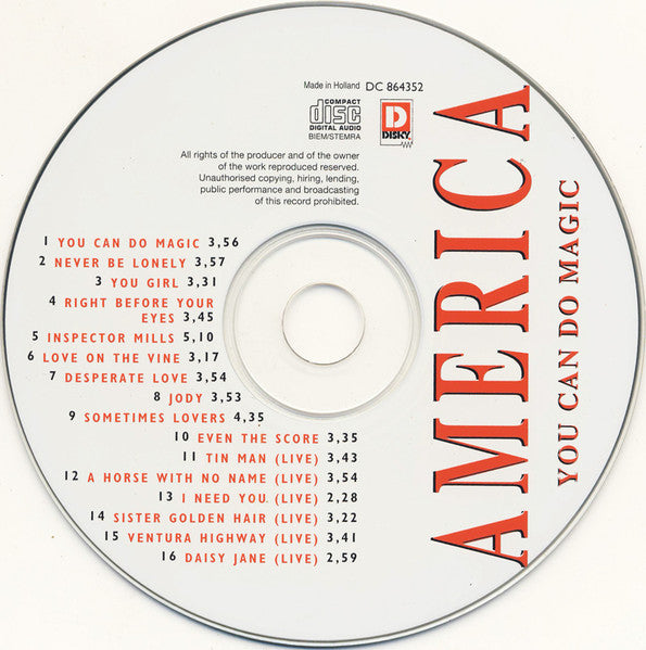 America (2) - You Can Do Magic (CD Tweedehands)