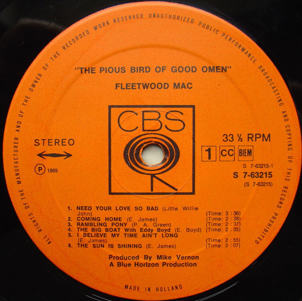 Fleetwood Mac - The Pious Bird Of Good Omen (LP Tweedehands) - Discords.nl