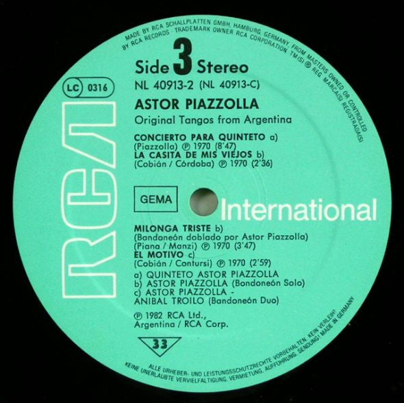 Astor Piazzolla - Original Tangos From Argentina (LP Tweedehands)