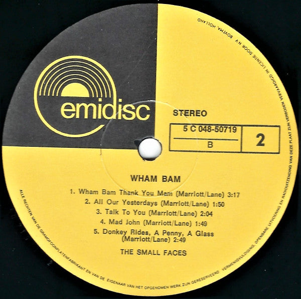 Small Faces - Wham Bam! (LP Tweedehands) - Discords.nl