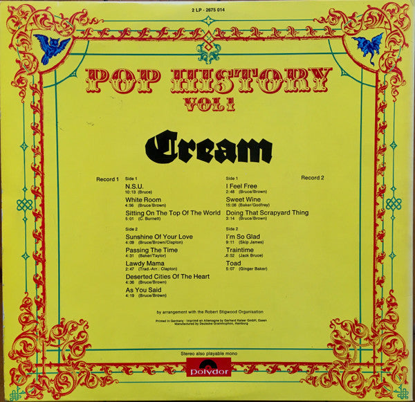 Cream (2) - Pop History Vol. 1 (LP Tweedehands)
