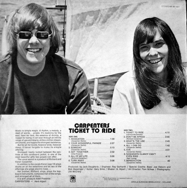 Carpenters - Ticket To Ride (LP Tweedehands)