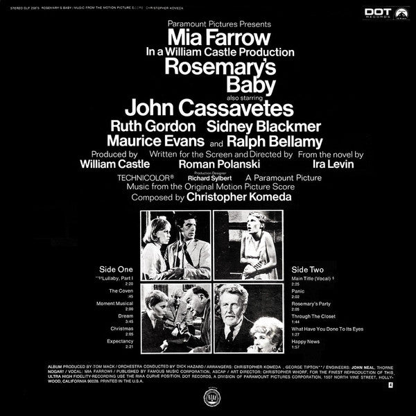 Krzysztof Komeda - Rosemary's Baby (Music From The Motion Picture Score) (LP Tweedehands) - Discords.nl