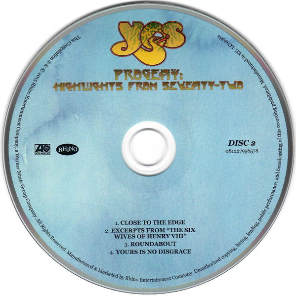 Yes - Progeny: Highlights From Seventy-Two (CD)