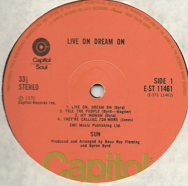 Sun (7) - Live On, Dream On (12" Tweedehands) - Discords.nl