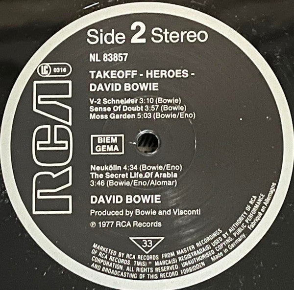 David Bowie - "Heroes" (LP Tweedehands)