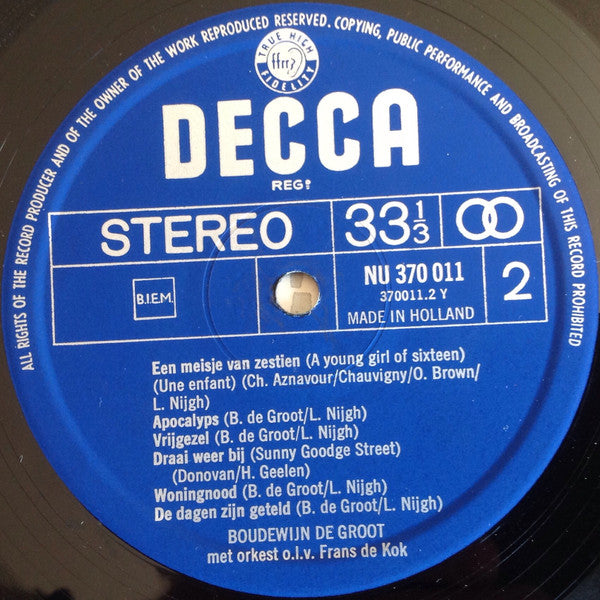 Boudewijn de Groot - Boudewijn De Groot (LP Tweedehands) - Discords.nl