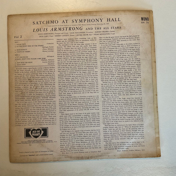 Louis Armstrong And His All-Stars - Satchmo At Symphony Hall Vol.2 (LP Tweedehands)