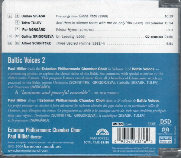 Estonian Philharmonic Chamber Choir / Paul Hillier - Baltic Voices 2 (CD Tweedehands)