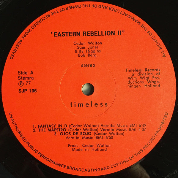 Cedar Walton ･ Bob Berg ･ Sam Jones ･ Billy Higgins - Eastern Rebellion 2 (LP Tweedehands) - Discords.nl