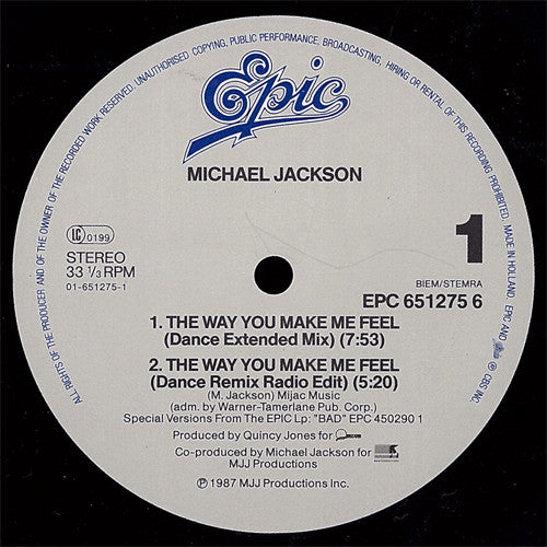 Michael Jackson - The Way You Make Me Feel (Special 12" Single Mixes) (12" Tweedehands)