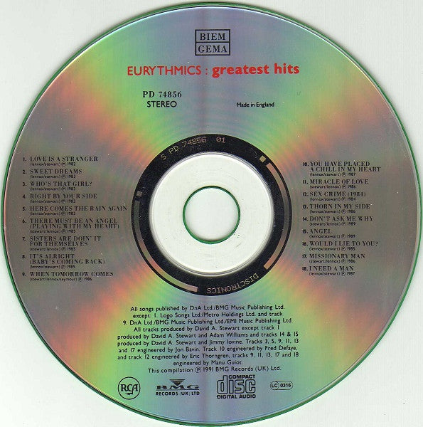 Eurythmics - Greatest Hits (CD Tweedehands)