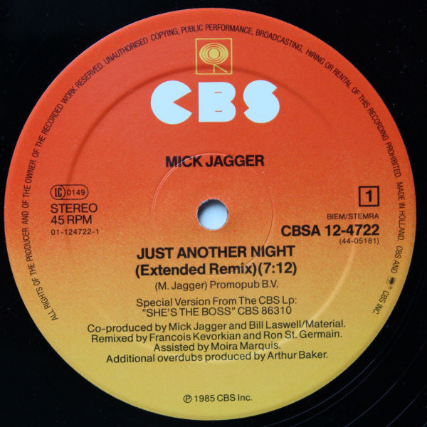 Mick Jagger - Just Another Night (12" Tweedehands) - Discords.nl