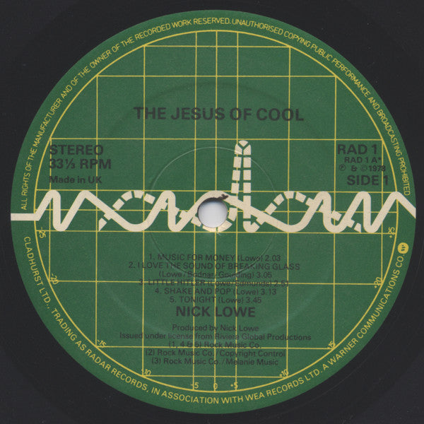 Nick Lowe - Jesus Of Cool (LP Tweedehands)