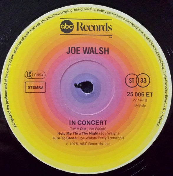 Joe Walsh - In Concert (LP Tweedehands) - Discords.nl