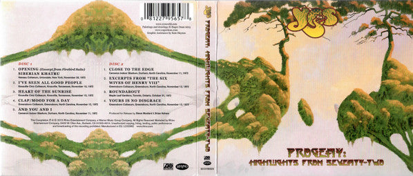 Yes - Progeny: Highlights From Seventy-Two (CD)