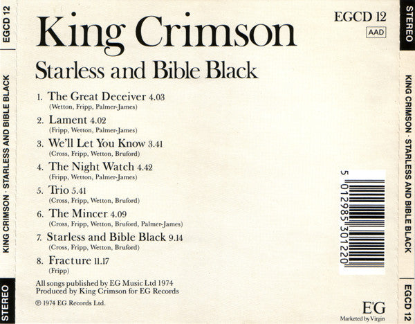 King Crimson - Starless And Bible Black (CD)