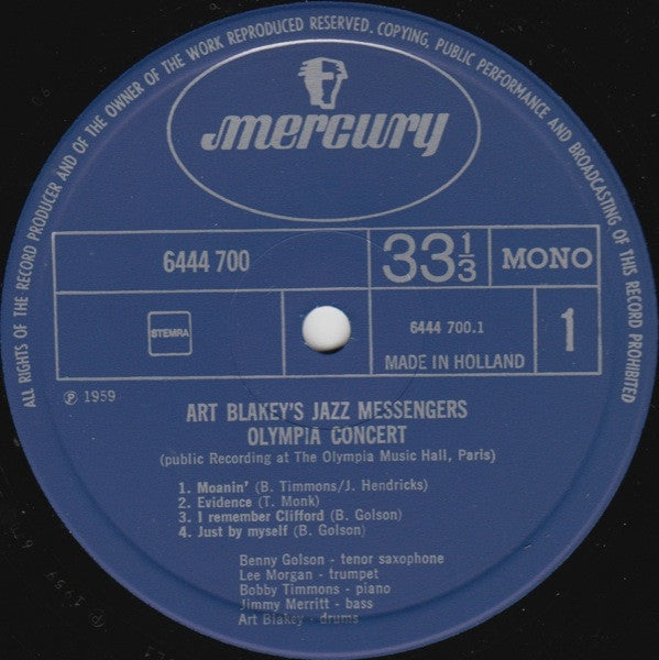 Art Blakey & The Jazz Messengers - Olympia Concert (LP Tweedehands) - Discords.nl