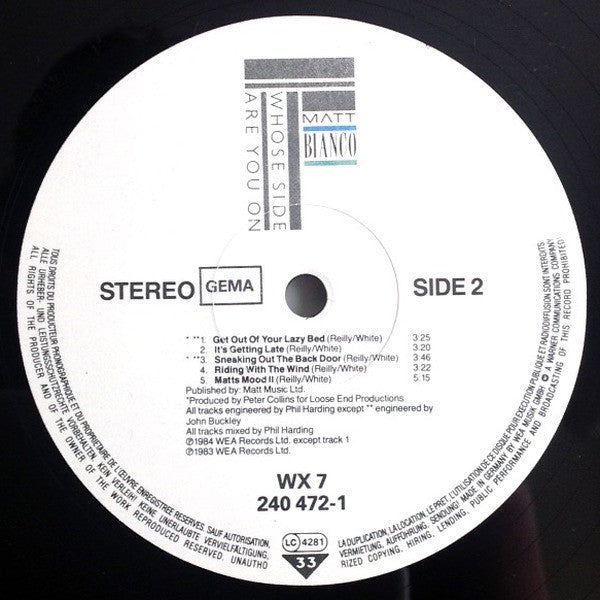 Matt Bianco - Whose Side Are You On (LP Tweedehands) - Discords.nl