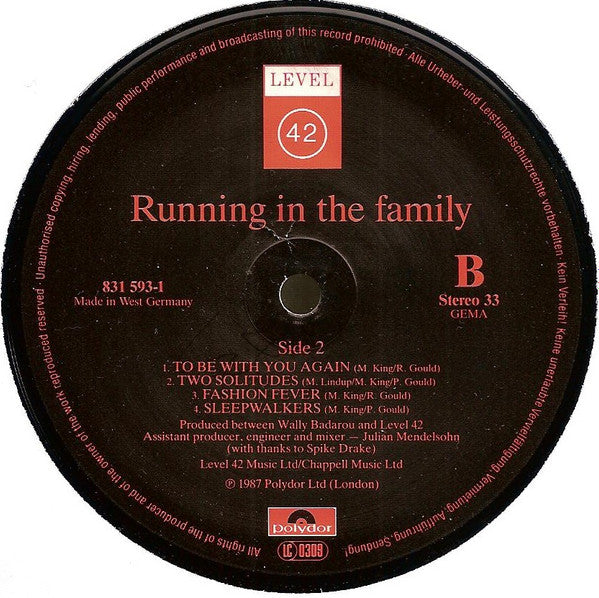 Level 42 - Running In The Family (LP Tweedehands)
