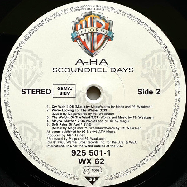 a-ha - Scoundrel Days (LP Tweedehands) - Discords.nl