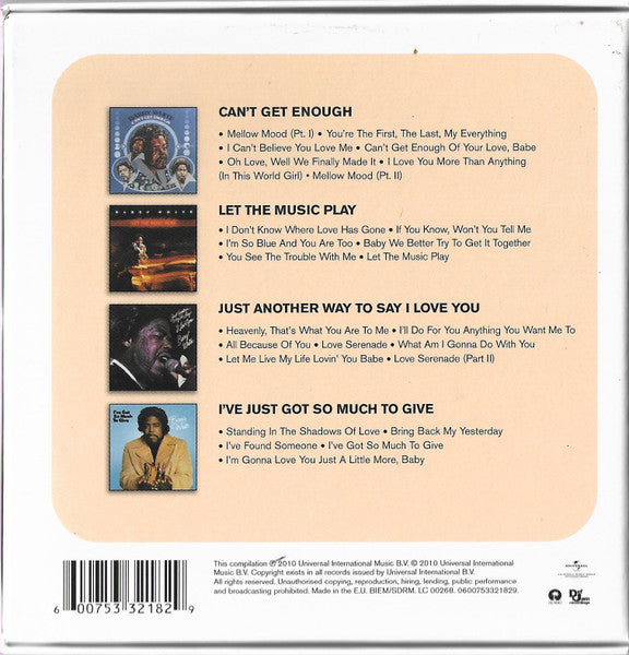 Barry White - 4 Original Albums : Can't Get Enough / Let The Music Play / Just Another Way To Say I Love You / I'v (CD Tweedehands)