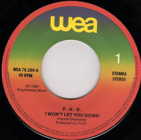 Ph.D. - I Won't Let You Down (7-inch Tweedehands)
