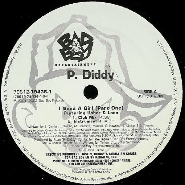 P. Diddy Featuring Usher & Loon - I Need A Girl (Part One) (LP Tweedehands)