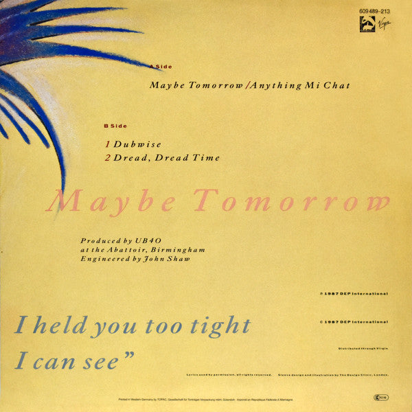 UB40 - Maybe Tomorrow (12" Tweedehands)