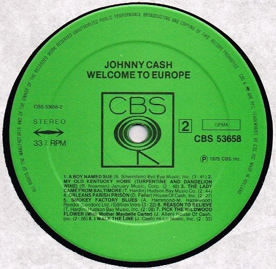 Johnny Cash - Welcome To Europe (LP Tweedehands)