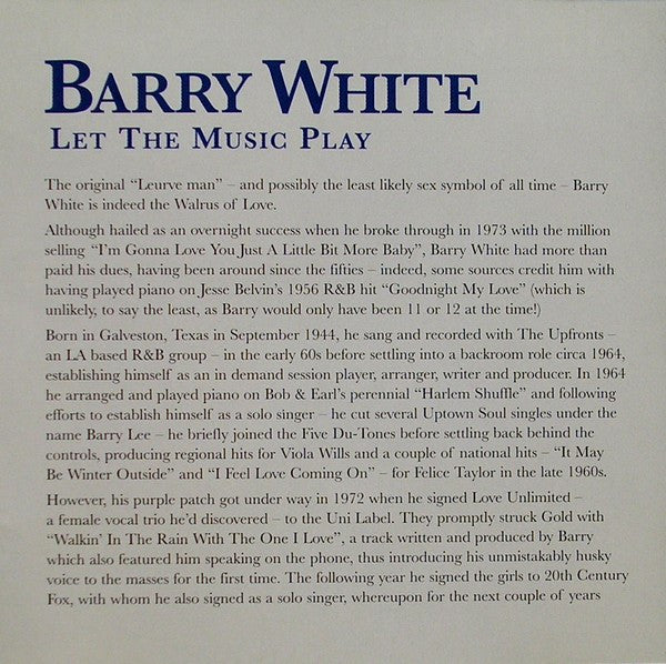 Barry White - Let The Music Play (CD)