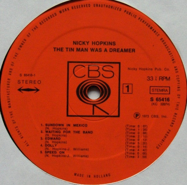 Nicky Hopkins - The Tin Man Was A Dreamer (LP Tweedehands)