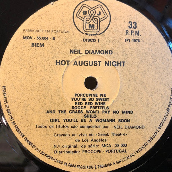 Neil Diamond - Hot August Night (LP Tweedehands)