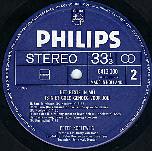 Peter Koelewijn - Het Beste In Mij Is Niet Goed Genoeg Voor Jou (LP Tweedehands)