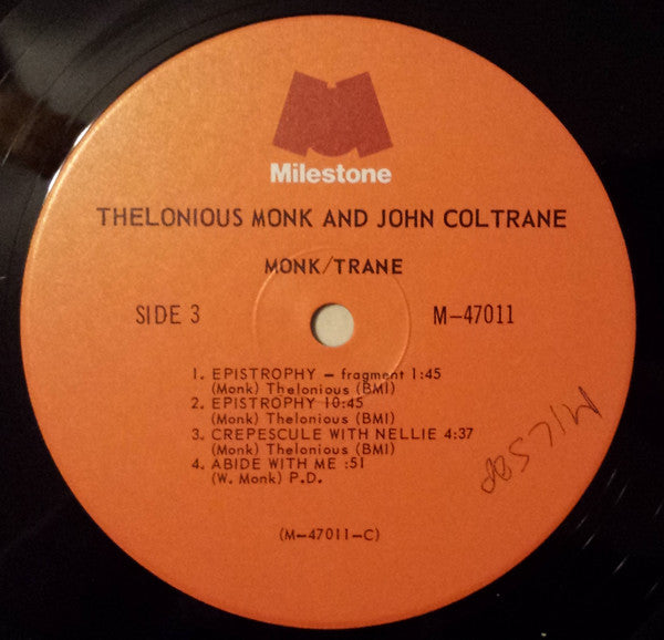 Thelonious Monk & John Coltrane - Monk / Trane (LP Tweedehands) - Discords.nl