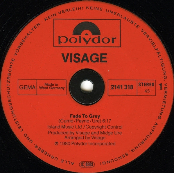 Visage - Fade To Grey (12" Tweedehands)