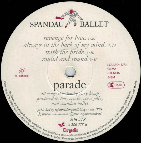 Spandau Ballet - Parade (LP Tweedehands) - Discords.nl