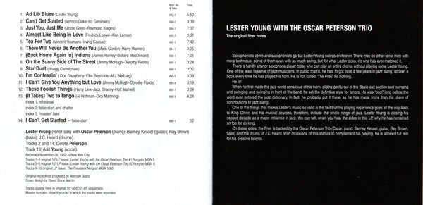 Lester Young With Oscar Peterson Trio, The - Lester Young With The Oscar Peterson Trio (CD Tweedehands)