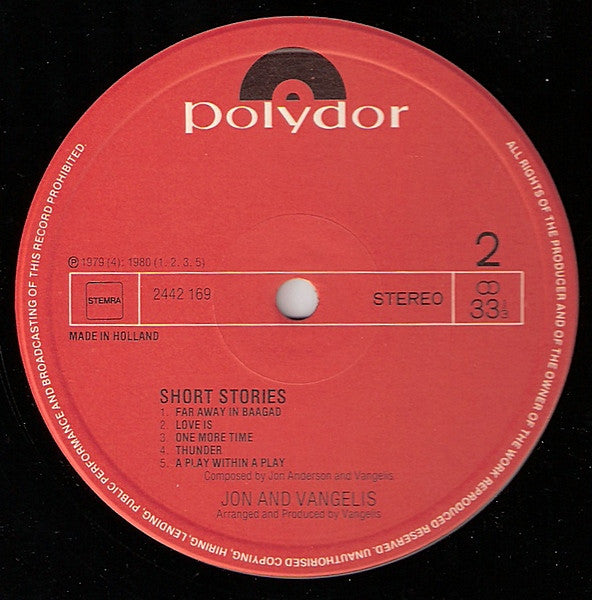 Jon & Vangelis - Short Stories (LP Tweedehands) - Discords.nl