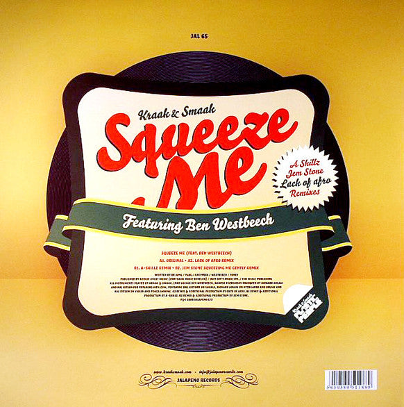 Kraak & Smaak Featuring Ben Westbeech - Squeeze Me (A Skillz / Jem Stone / Lack Of Afro Remixes) (12" Tweedehands)