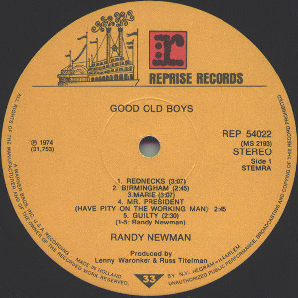 Randy Newman - Good Old Boys (LP Tweedehands) - Discords.nl