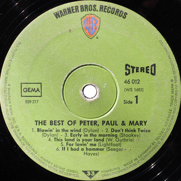 Peter, Paul & Mary - The Best Of Peter, Paul And Mary (LP Tweedehands)