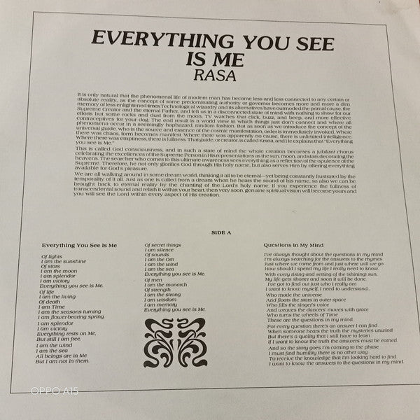 Rasa (9) - Everything You See Is Me (LP Tweedehands)