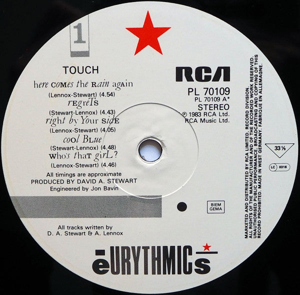 Eurythmics - Touch (LP Tweedehands)