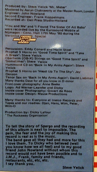 Spargo - Good Time Spirit (LP Tweedehands) - Discords.nl
